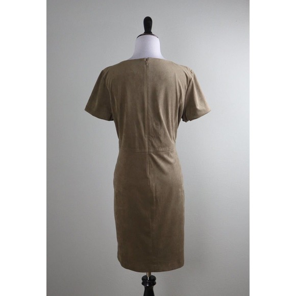 CHICO'S NWT $149 Beige Faux Suede Lined Sheath Dress Size 0.5 US Small / 6 - Picture 4 of 6